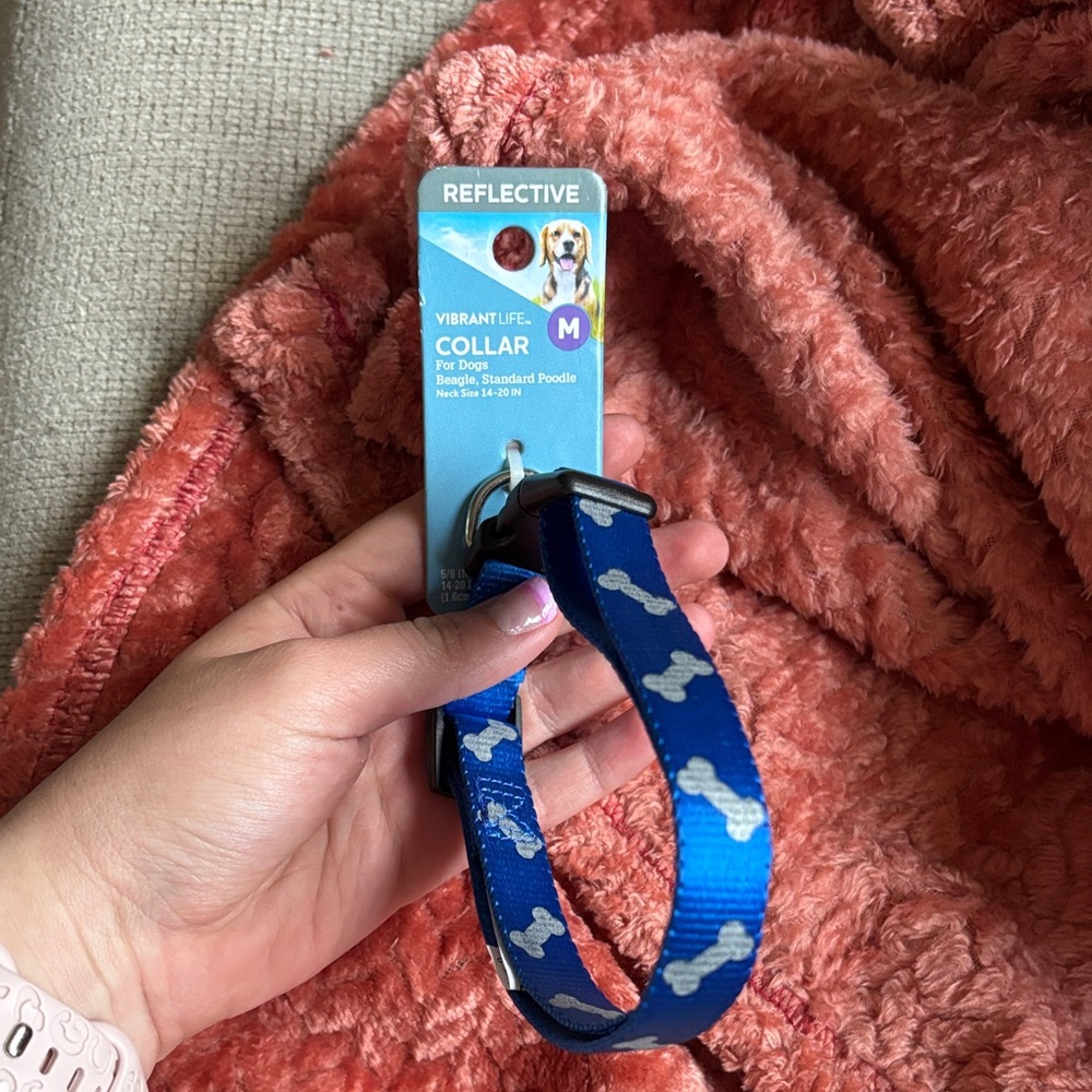 Vibrant Life Reflective Blue Dog Collar